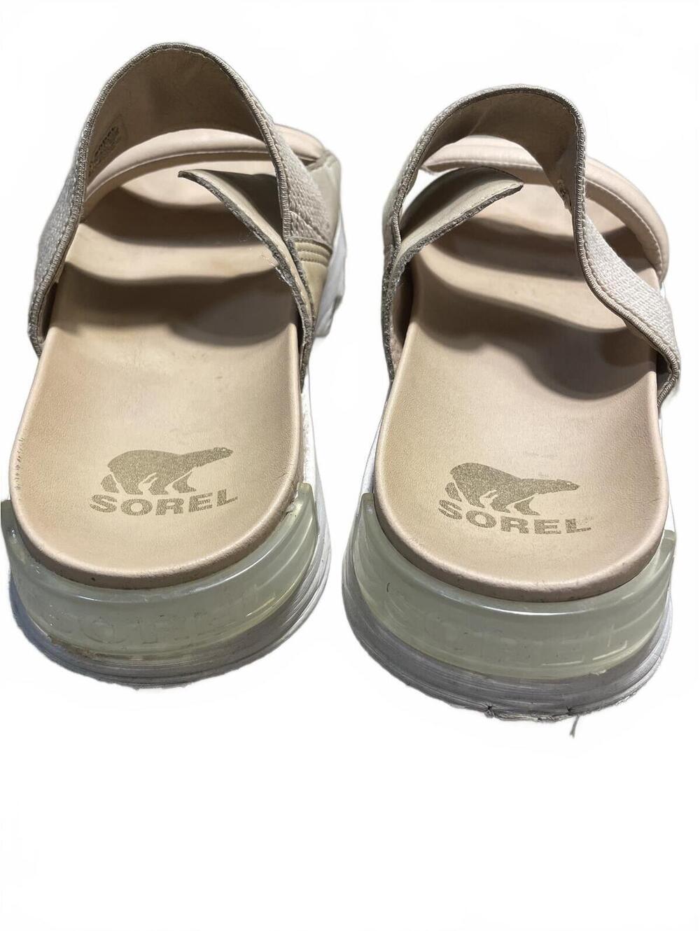 SOREL Beige Platform Slide Sandals Womens Size 10 Walking Chunky Casual - Picture 5 of 8